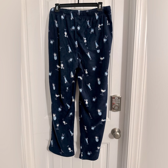 Great Tommy Bahama men's size M navy blue fleece cocktails pajama lounge pants - Picture 4 of 5